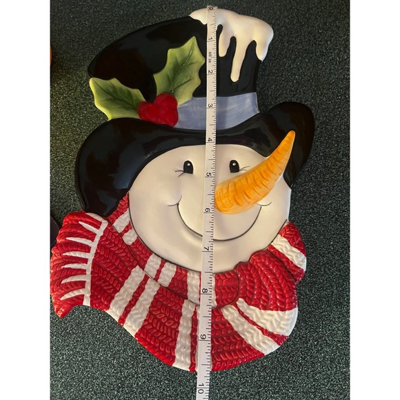Fitz and Floyd Snow Days Snowman Platter Holiday Wall Decor Christmas - Picture 3 of 3